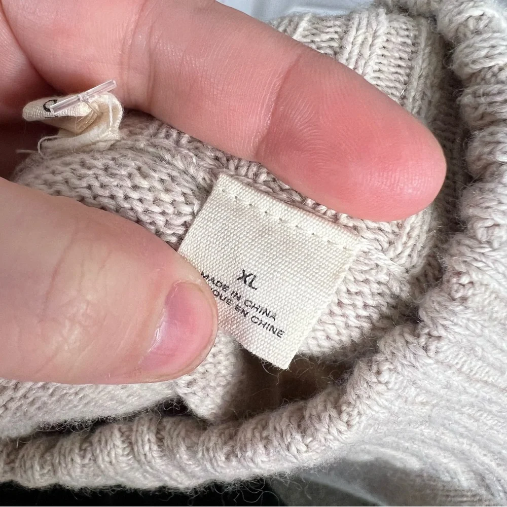 Sz XL Anthropologie Moth Mock Neck Sweater with Mixed Media Back $128 MSRP